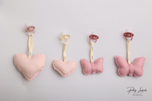 Babyo Mini Stictched Linen Heart Plushie - Light Pink