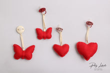 Load image into Gallery viewer, Babyo Mini Stictched Linen Heart Plushie - Red