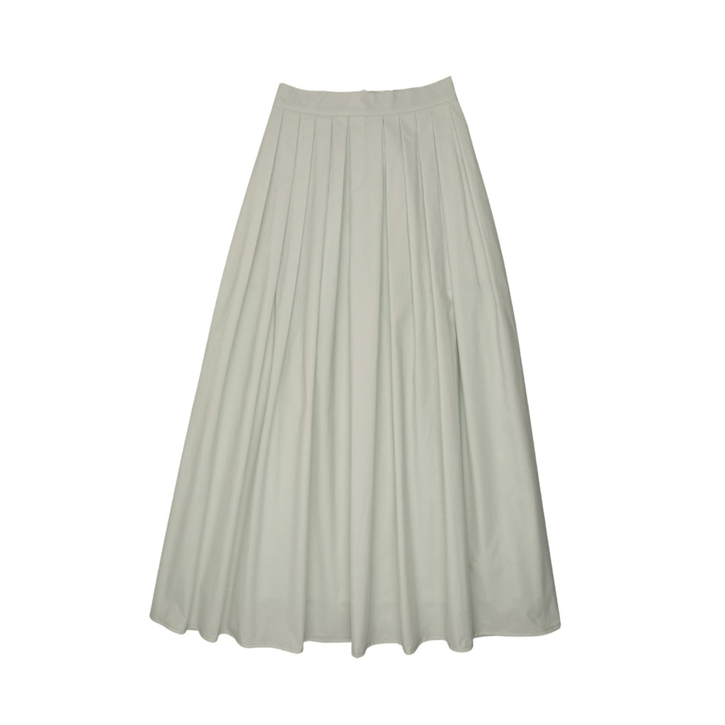 Little Tempest Taffeta Teens Maxi Skirt And Pintuck Shirt Set - Mint Green/White