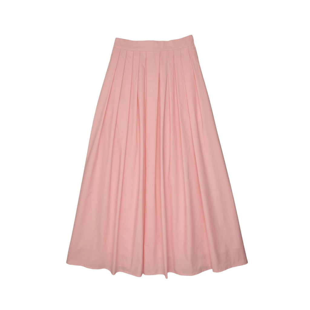Little Tempest Taffeta Teens Maxi Skirt And Pintuck Shirt Set - Salmon/White