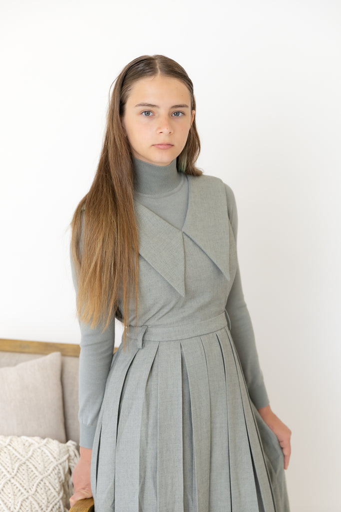 NouNelle Teen Sage Pleated Collar Jumper And Knit Turtleneck