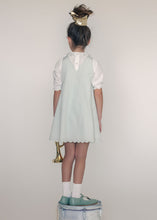 Load image into Gallery viewer, Little Tempest Scallop Hem Jumper And Embroidered Blouse Set - Mint Green/White