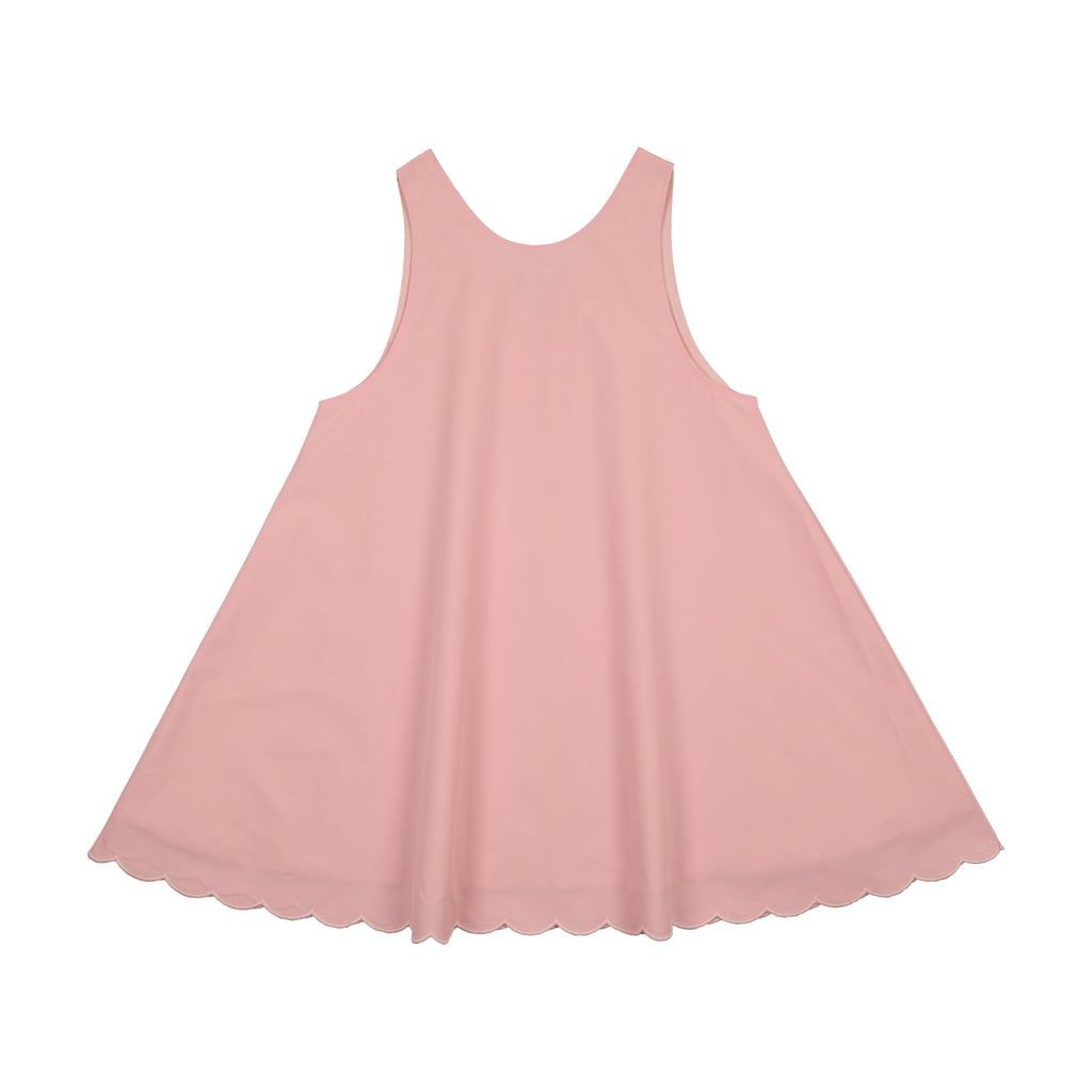 Little Tempest Scallop Hem Jumper And Embroidered Blouse Set - Salmon/White