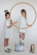 Load image into Gallery viewer, Little Tempest Scallop Hem Jumper And Embroidered Blouse Set - Mint Green/White