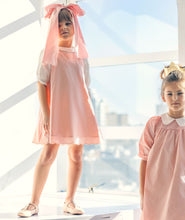 Load image into Gallery viewer, Little Tempest Scallop Hem Jumper And Embroidered Blouse Set - Salmon/White