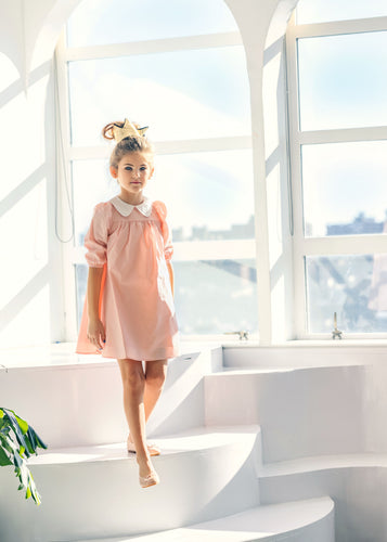 Little Tempest Icon Collar Empire Dress - Salmon