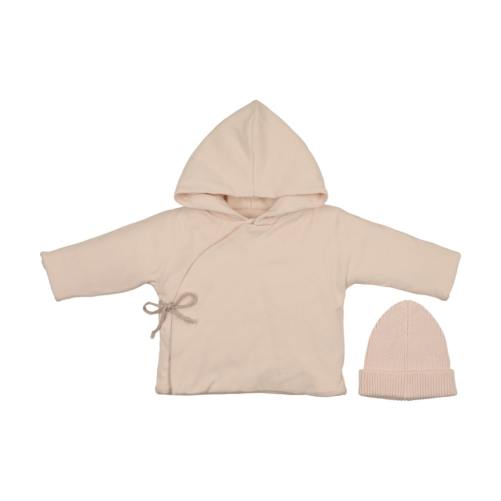 Mema Knits Quilted Jacket And Knit Beanie - Light Pink