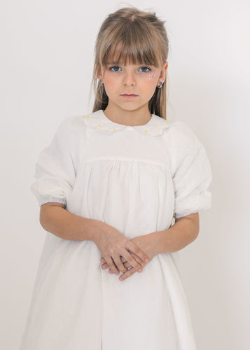 Little Tempest Jacquard Scallop Maxi - White