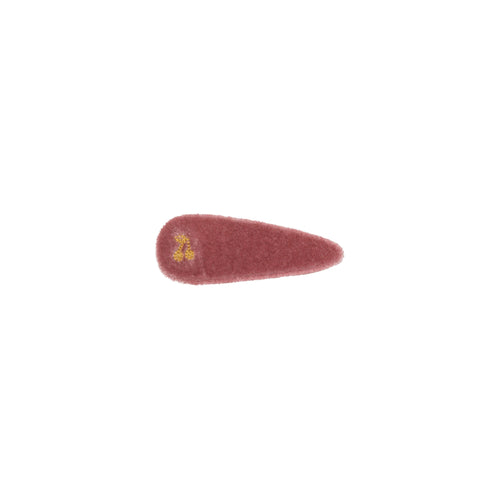 Le Enfant Gold Thread Cherry Velvet Clips - Pink