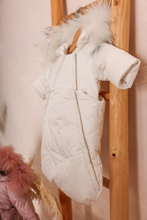 Load image into Gallery viewer, Mantel Zippered Solid Jacket + Footmuff - White