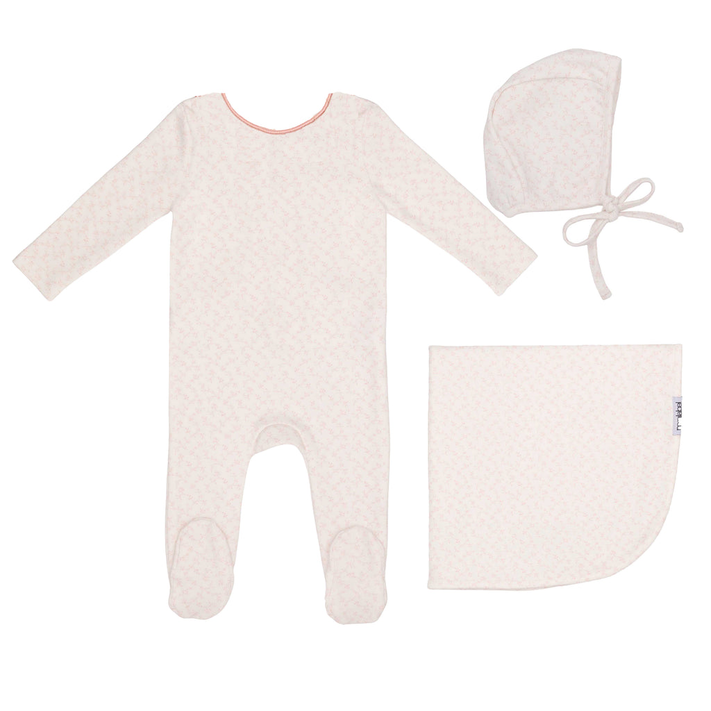 Mini Label Girls All Over Floral Print Layette Set