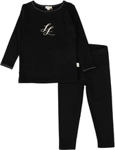 Load image into Gallery viewer, Lil Legs Emblem Lounge Set - Black