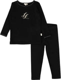 Lil Legs Emblem Lounge Set - Black