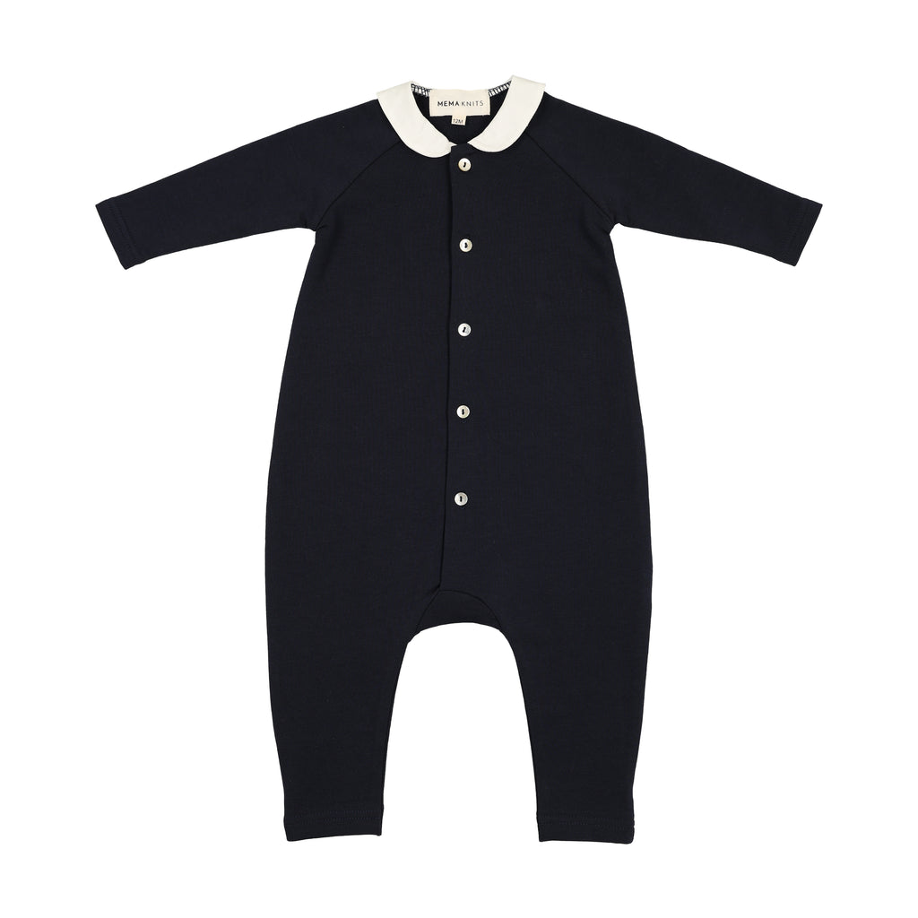 Mema Knits Baby Romper - Navy