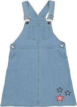 Load image into Gallery viewer, Bopop Pinstripe Stars Denim Jumper
