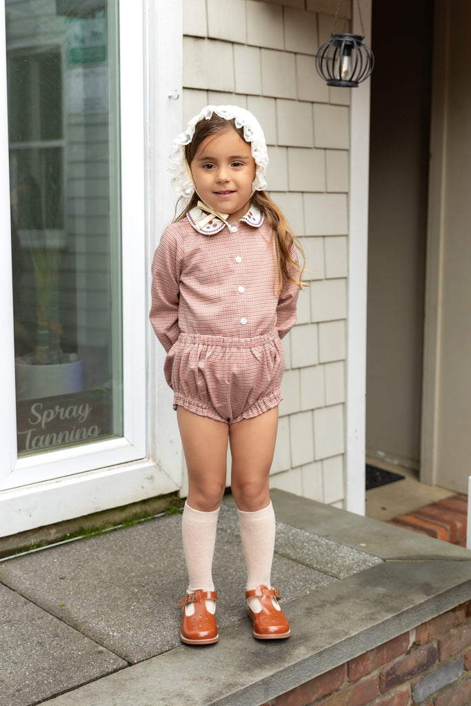 NouNelle Pink Houndstooth Baby Bloomer Set