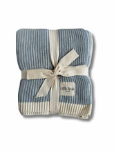 Load image into Gallery viewer, Little Threads Powder Blue Ribbed Knit Blanket