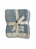 Little Threads Powder Blue Ribbed Knit Blanket