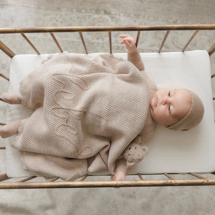 Peluche Scalloped Melange Bebe Blanket - Taupe