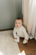 Load image into Gallery viewer, Ely's &amp; Co Embroidered Collar Collection Three Piece Overall Set - Ivory Boys