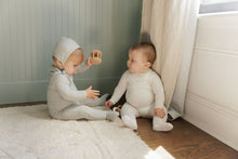Load image into Gallery viewer, Ely's &amp; Co Embroidered Collar Collection Three Piece Overall Set - Ivory Boys