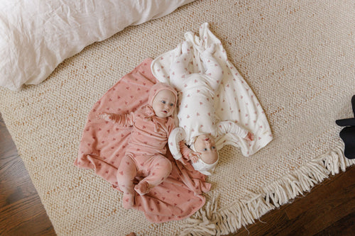 Ely's & Co Velour Leaf Pattern Collection Take Me Home Set - Pink