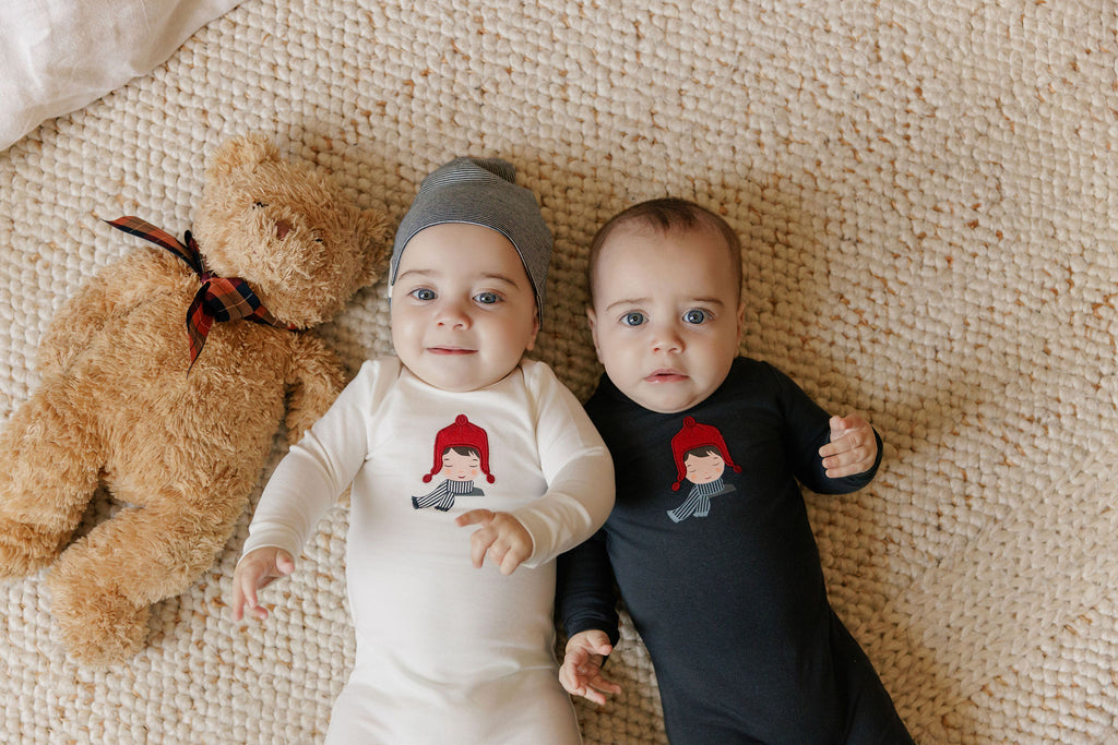 Ely's & Co Autumn Kids Collection Footie And Beanie - Navy