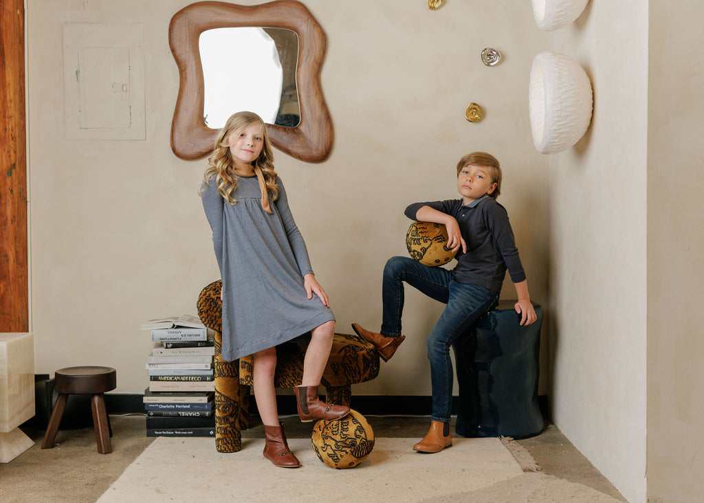 Ely's & Co Autumn Kids Collection Dress - Navy (RUNS SMALL)