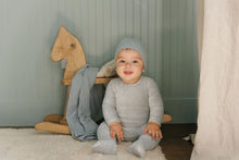 Load image into Gallery viewer, Ely&#39;s &amp; Co Velour Embroidered Floral Collection Footie - Blue