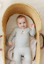 Load image into Gallery viewer, Ely's &amp; Co Jersey Cotton Owl Gingham Collection Footie - Blue