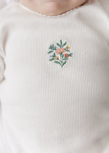 Load image into Gallery viewer, Ely's &amp; Co Ribbed Floral Embroidered Collection Footie And Beanie - Ivory