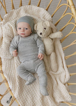 Load image into Gallery viewer, Ely&#39;s &amp; Co Velour Embroidered Floral Collection Footie - Blue