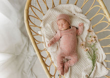 Load image into Gallery viewer, Ely's &amp; Co Velour Embroidered Floral Collection Footie - Pink