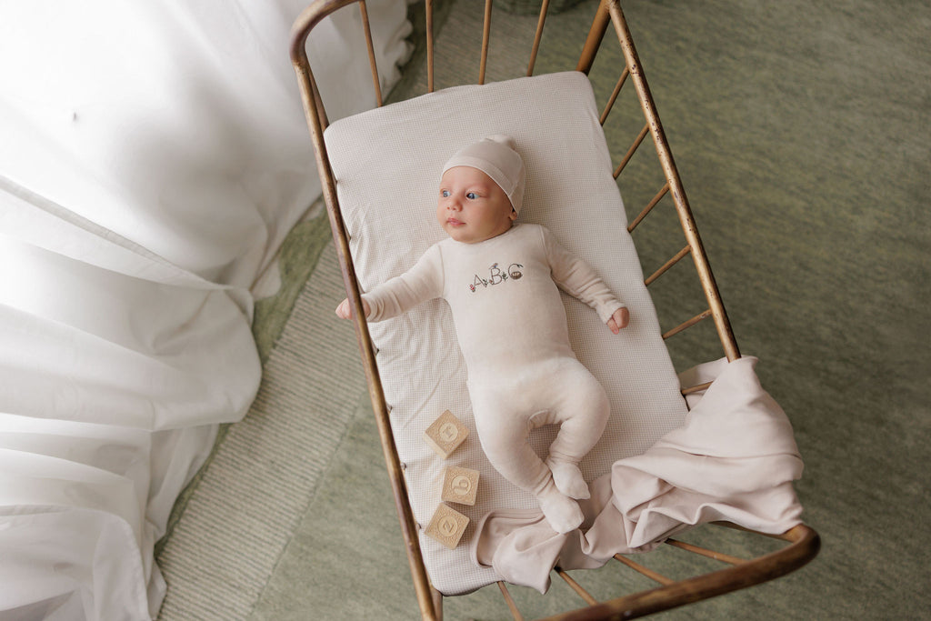 Ely's & Co Embroidered ABC Footie - Tan