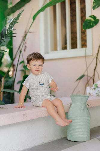 Ely's & Co Nautical Stripe Collection T-shirt And Shorts Set - Blue