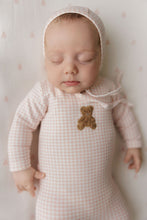 Load image into Gallery viewer, Ely's &amp; Co Gingham Teddy Collection Footie And Bonnet - Pink