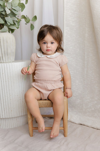 Ely's & Co  Organic Embroidered Collar Collection - Pink Heather - Set