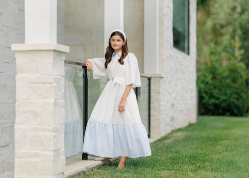 Velvette Label White Belted Midi