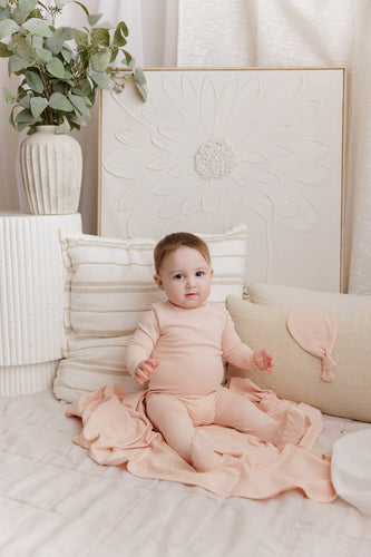 Ely's & Co Pointelle Heart Footie - Pink