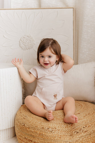 Ely's & Co Organic Bear Collection Romper - Pink