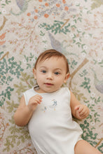 Load image into Gallery viewer, Ely's &amp; Co Cotton Cross Stitch Duckling Collection Romper - Ivory/Blue