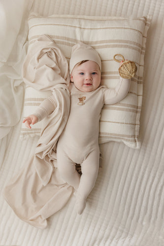 Ely's & Co Organic Bear Collection Footie - Tan
