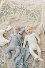 Load image into Gallery viewer, Ely's &amp; Co Cotton Cross Stitch Duckling Collection Footie And Bonnet - Ivory/Blue