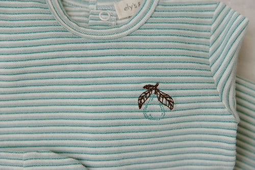 Ely's & Co Metallic Stripe Collection Footie - Blue