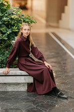 Load image into Gallery viewer, Velvette Label Ribbon Stitch Shirt &amp; Skirt Set - Burgundy