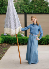 Load image into Gallery viewer, Velvette Label Denim Elastic Belt Maxi Skirt