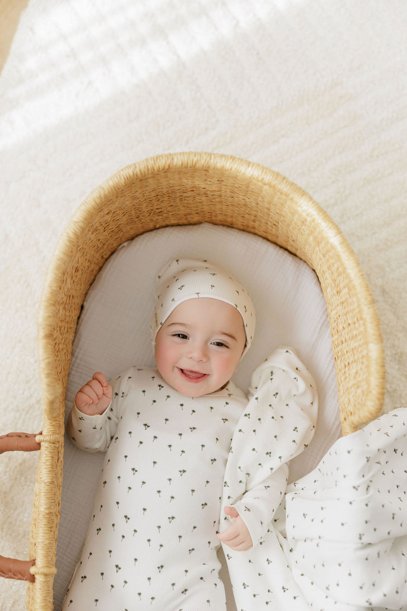 Ely's & Co Ribbed Printed Palm Collection Layette Set - Ivory – Moonlight