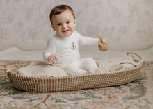 Load image into Gallery viewer, Aurora Cross Stitch Collection Boys Footie And Beanie - Ivory