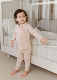 Ely's & Co Velour Stripe Collection Pajama - Light Pink