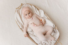 Load image into Gallery viewer, Ely's &amp; Co Velour Stripe Collection Footie And Beanie - Light Pink